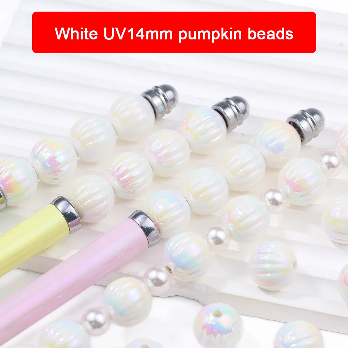 14 mm einfarbige, UV-härtete 14-mm-Kürbisperlen aus Acryl für die handgefertigte DIY-Schmuckherstellung – lose Perlen und Zubehör