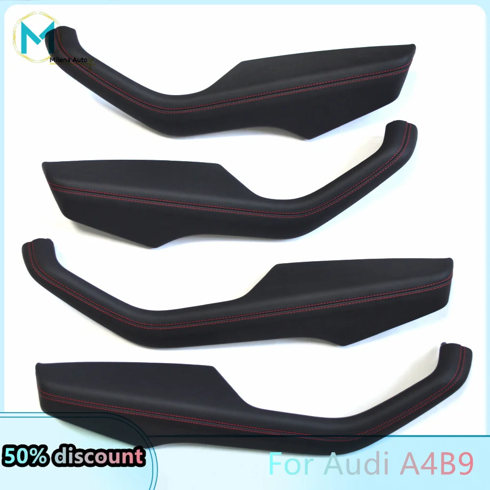 For Audi A4B9A5 Sportb sedan edition Four door inner handle leather red line Leather white stitching 8W0 867 173A/174A/373A/374A
