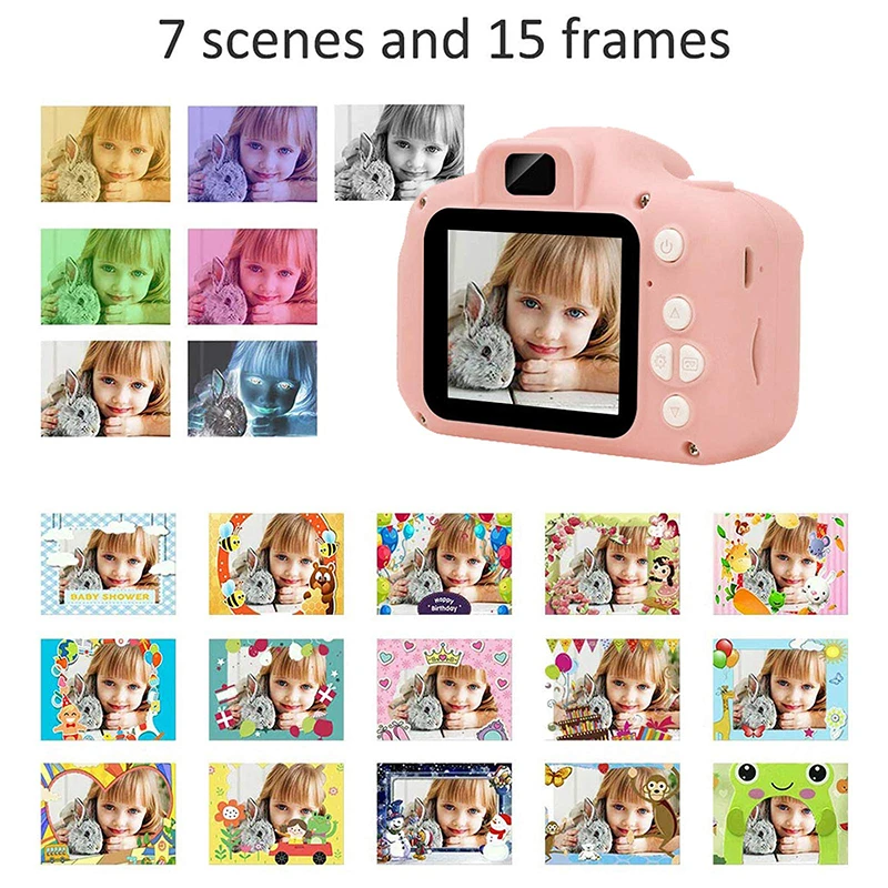 Kids Camera Toys Mini HD Digital Video Selfie Cameras Portable Outdoor Photography Educational Toy For Children Christmas Gifts