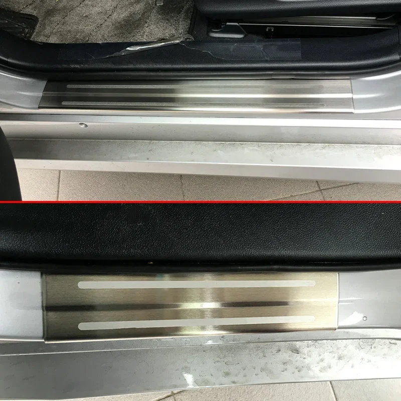 Car Accessories Exterior Door Sill Kick Scuff Plate Protector For Toyota Prius Prime 2016-2022 Stainless Steel