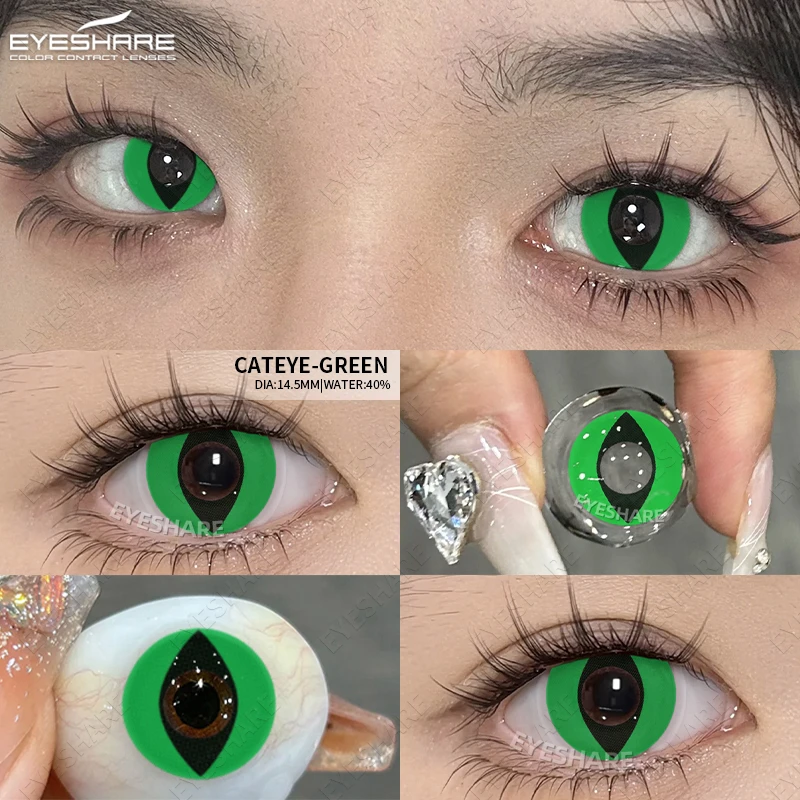 EYESHARE Halloween Weiß Farbige Kontaktlinsen Cosplay Verrückte Rote Kontaktlinsen Schwarz Anime Augenlinsen Weiße Schönheit Make-Up Linse – Detail 12