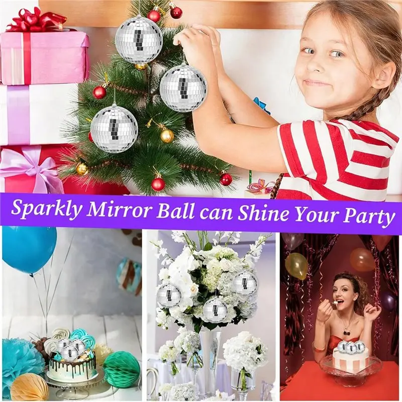 B50C Disco Ball Light 4 Inch Small Mirror Ball Hanging Disco Balls For Home Stage Props