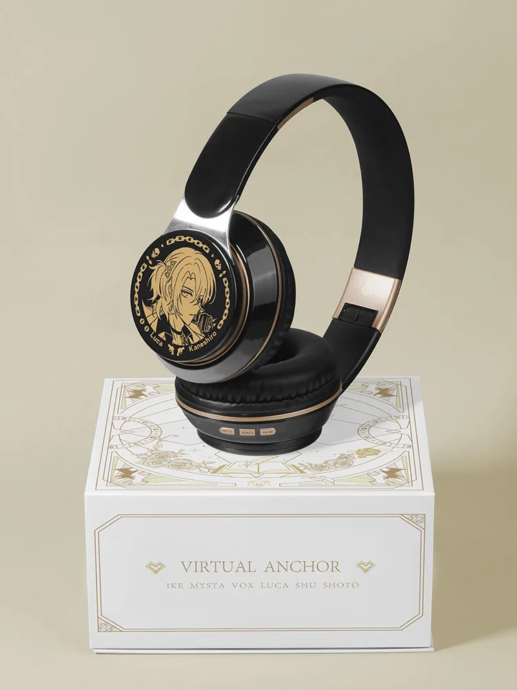 Anime Vtuber Luxiem Luca Kaneshiro Fashion Wireless Bluetooth Headset Comfortable Stereo Fold Headphones Cosplay Christmas Gifts