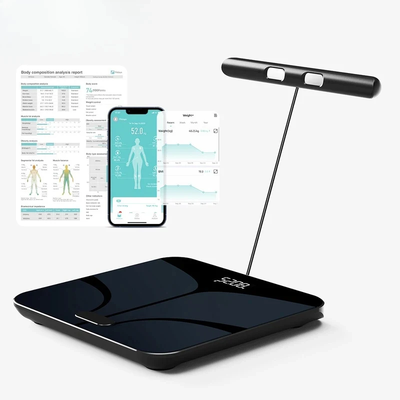 New Professional Eight-Electrode Body Fat Independent Station Intelligent APP Weight Scale Dual-Frequency