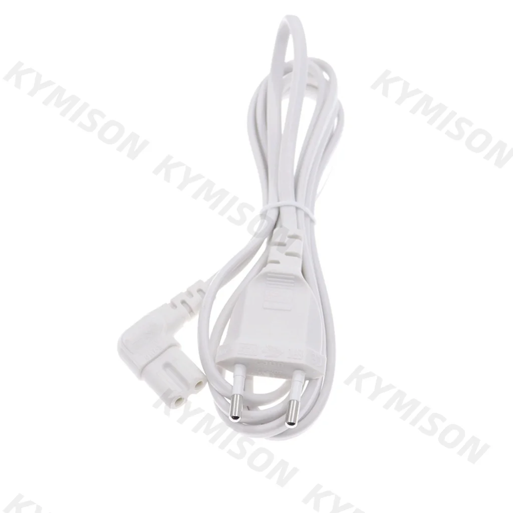 EU Euro Power Cabo de Extensão, 2 Prong Plug para IEC320 C7 Figura 8, Adaptador de ângulo, Samsung, Philips, Sony, TV LED, 2m, 3m, 5m