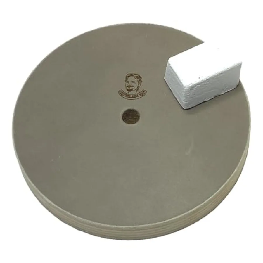 

6" 3/4" Width Leather Honing/Stropping Wheel - Fits 1/2" Arbor - Buffing Compound Included