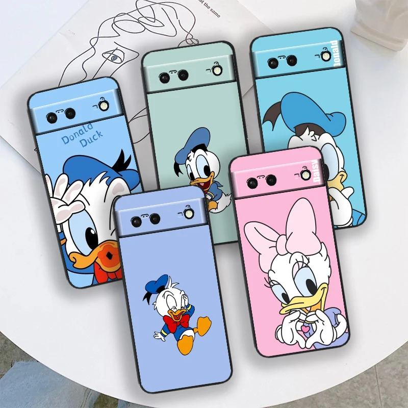 Don Donald Fauntleroy Duck funda de teléfono para Google Pixel 9 8 7 Pro 6 Pro 6A 5A 5 4 4A XL 5G, Fundas suaves negras