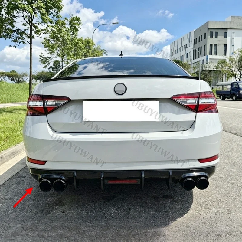 Für Skoda Superb 2015-2019 Haifischflossen-Style Heckdiffusor Stoßstangenlippe Spoiler Upgrade Nachrüstung Splitter