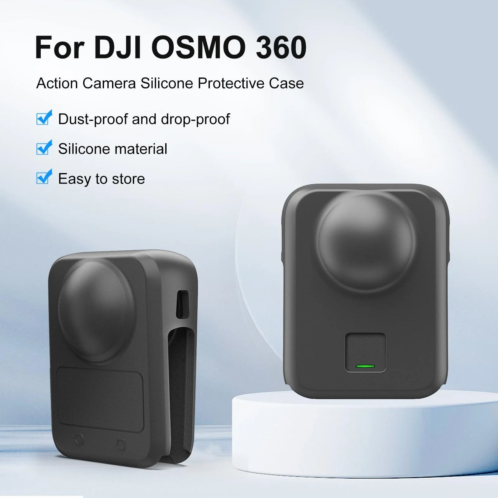 

For DJI OSMO 360 Silicone Protective Case Camera Lens Cap Anti-Fall Dust Silicone Cover With Lanyard for DJI OSMO 360 Accessory