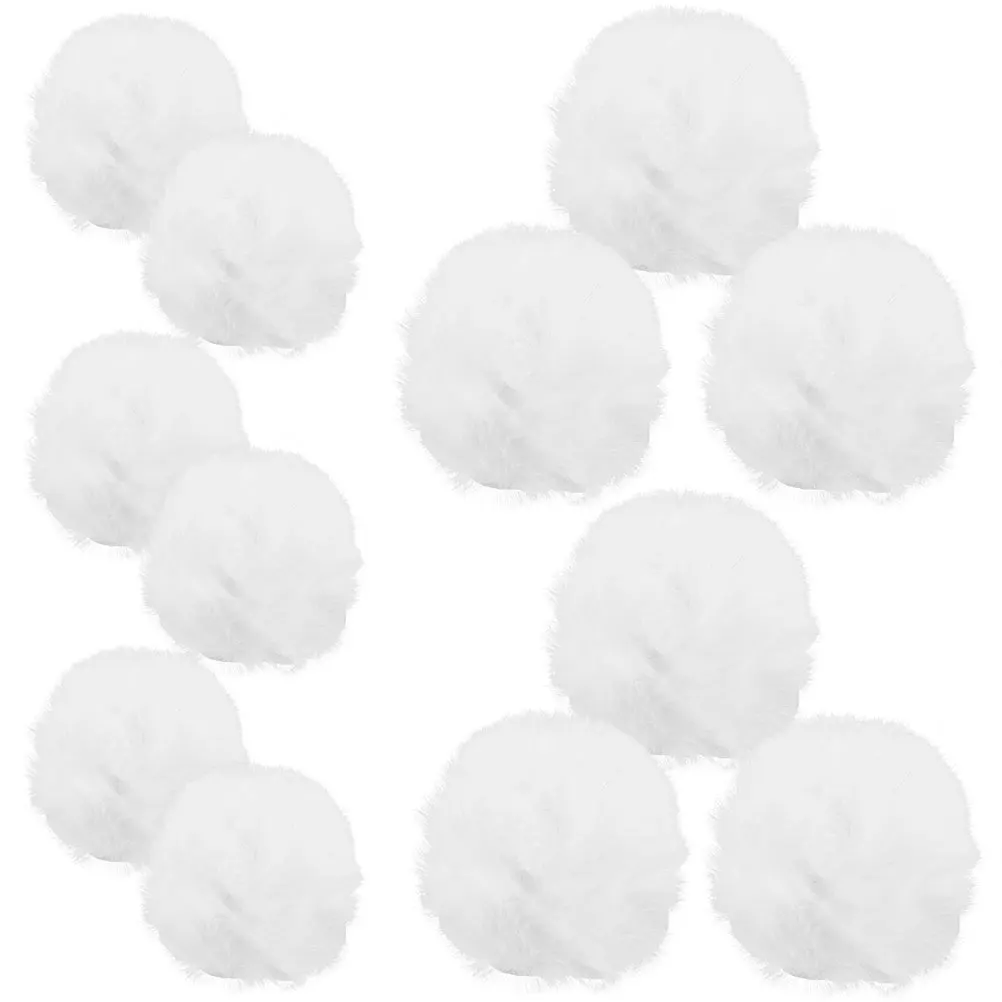 

12pcs Christmas Decorative Faux Pom Poms White Hat Shoe Clips Soft Accessories Craft Diy Pompom Ball Shoe Clips For Women