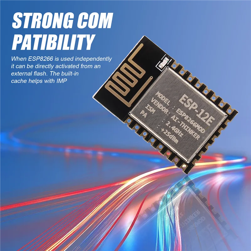 -Módulo serial ABCPU ESP-12E ESP8266 Porta serial completa 802.11B/G/N Módulo portátil Wi-Fi SOC