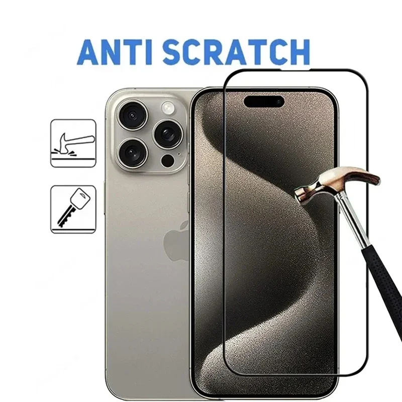 3Pcs Tempered Glass for iPhone 14 11 12 13 Pro Max Mini 7 8 15 16 Plus Full Cover Screen Protector for IPhone 15 PRO XR X XS MAX