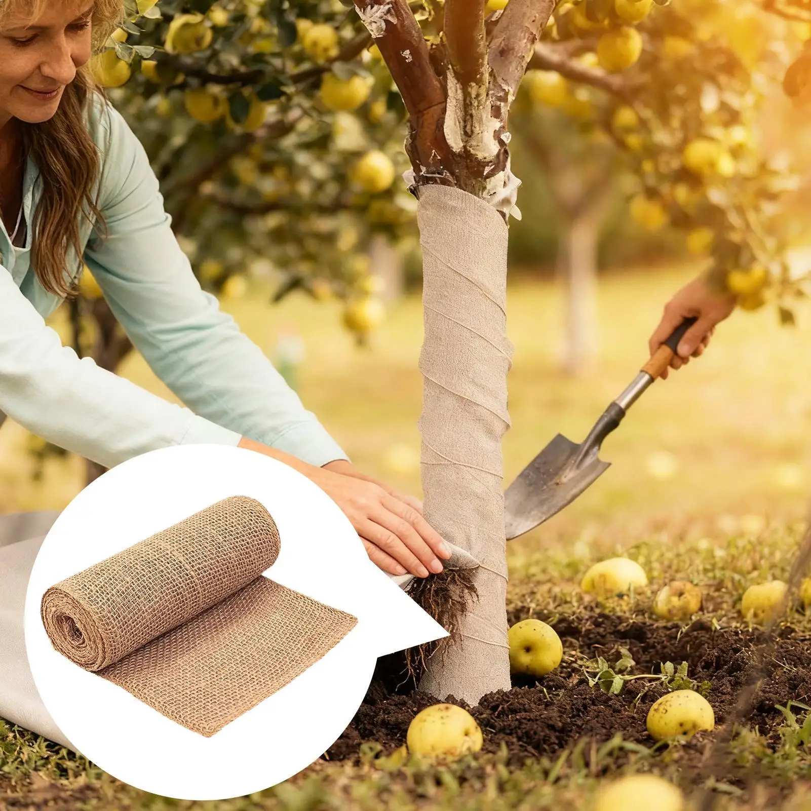 Burlap Tree Wrap Trunk Frost Roll Anti Freeze Plant Cover for Winter Garden Outdoor Landscape Raised Bed Greenhouse Patio Porch