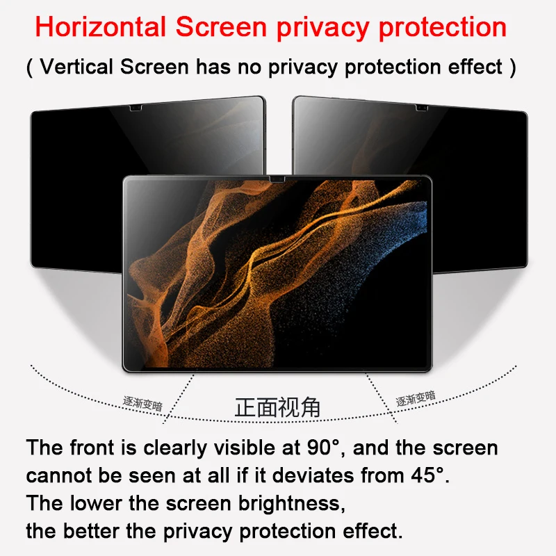 Privacy Film For Samung Galaxy Tab S7 11 FE/Plus 12.4 S8 Ultra 14.6 2022 A8 10.5 S6 Lite 10.4 Matte Screen Protector Anti-Peep