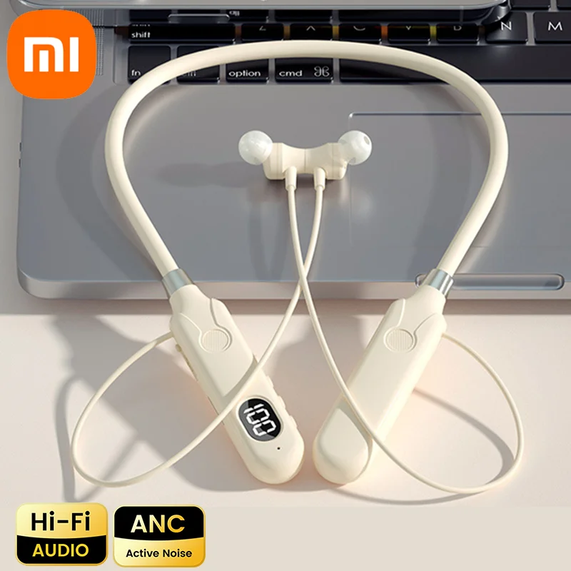 Auricolari wireless Xiaomi con archetto da collo compatibili con cuffie 5.3 Display di alimentazione stereo di alta qualità Auricolari Bluetooth magnetici 2025