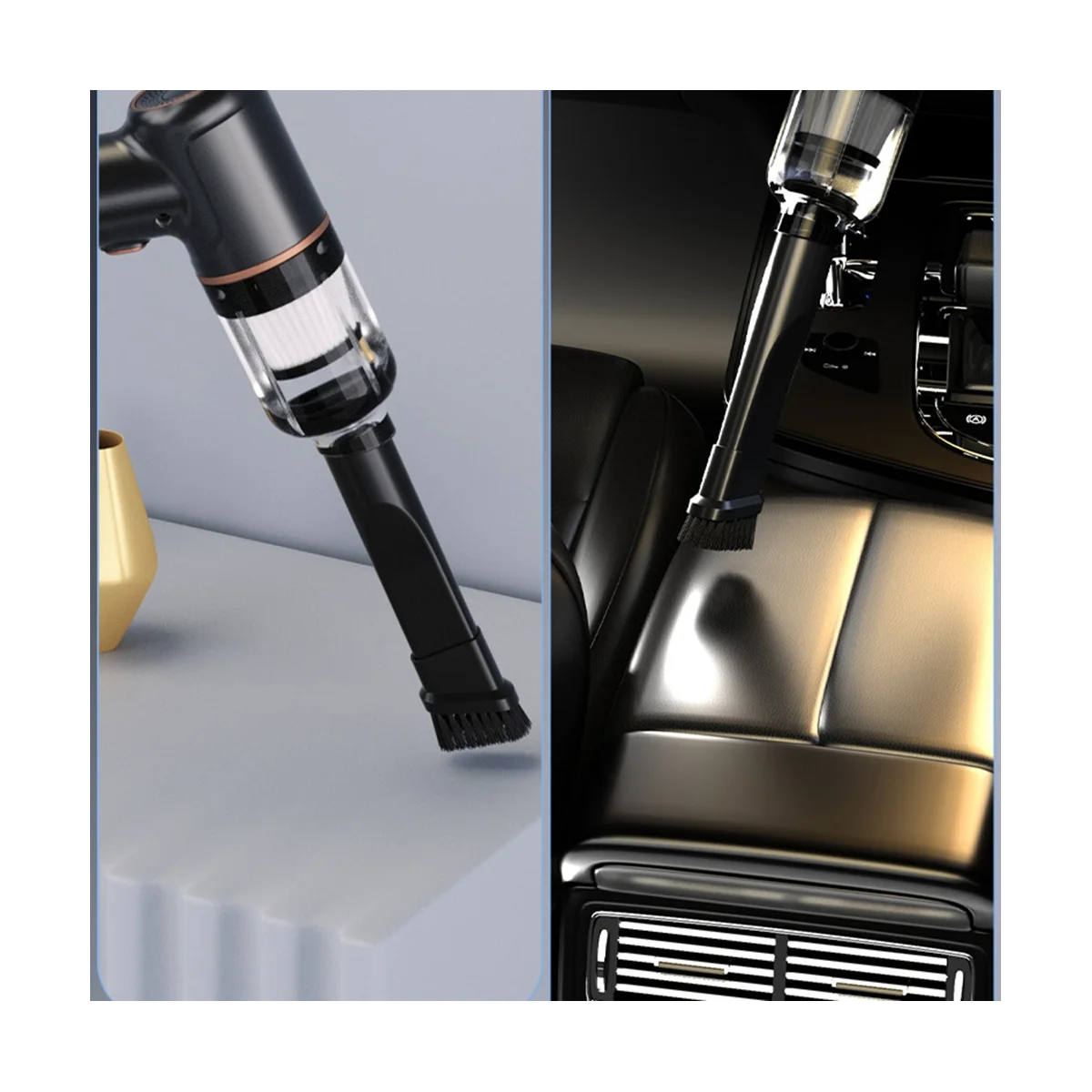 Aspirador de pó portátil do carro, Mini Handheld, soprando poeira, casa, Dual-poeira Catcher, escritório