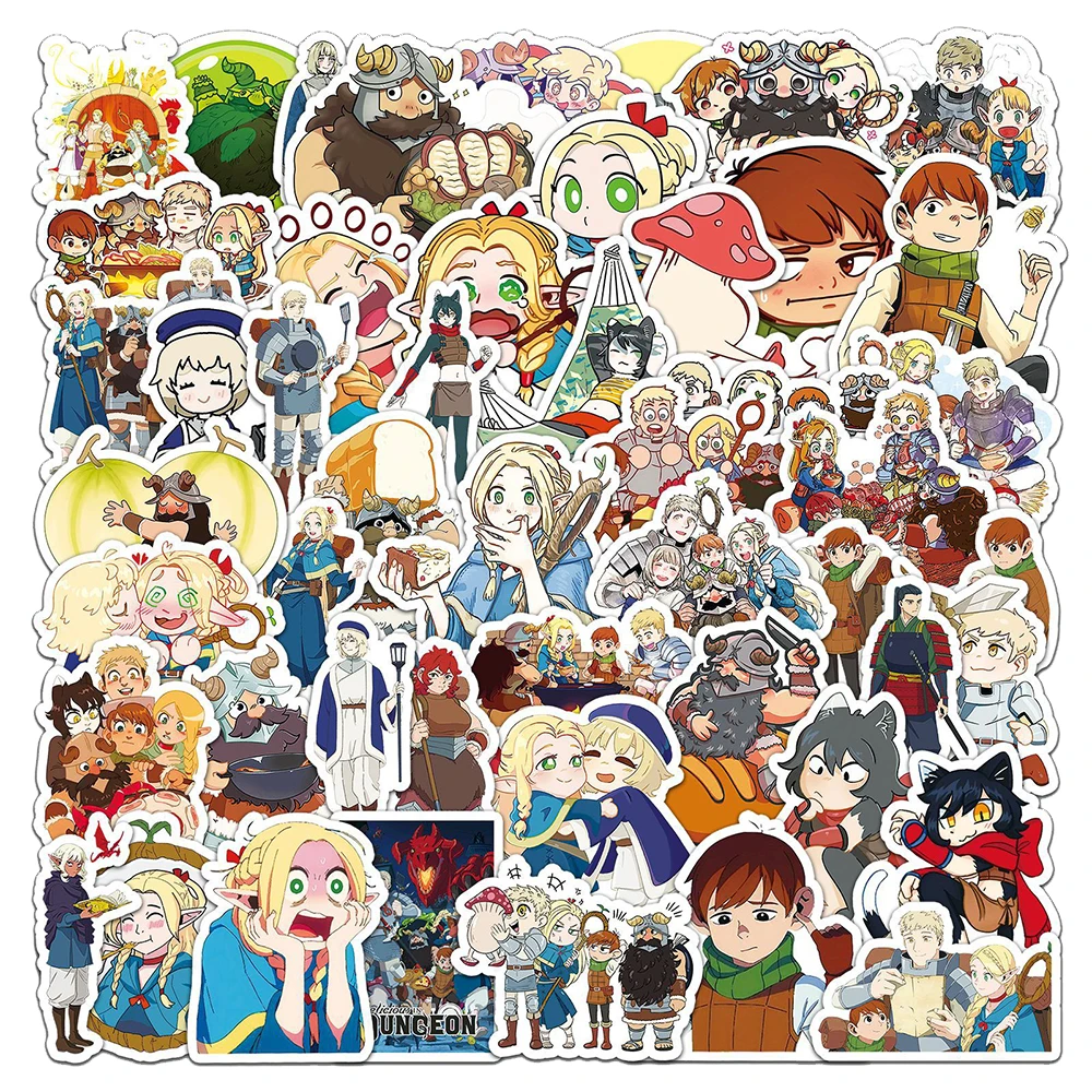

10/30/50pcs Delicious in Dungeon Anime Stickers Cute Marcille Decals DIY Skateboard Laptop Guitar Cartoon Farin Sticker Kid Toys