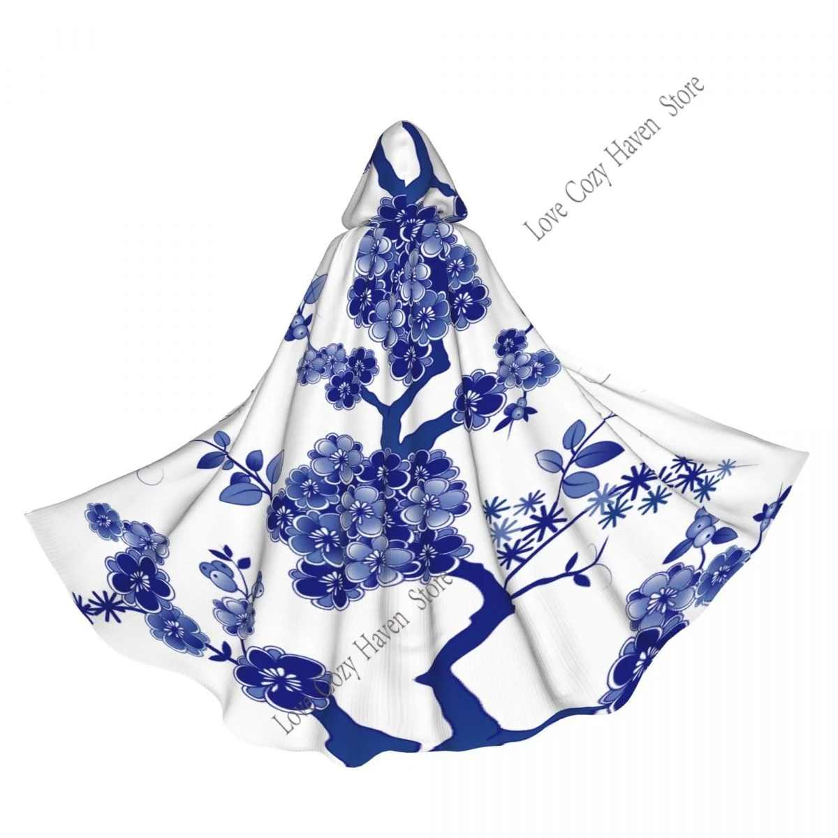 

Hooded Cloak Polyester Vintage Baroque Flowers Unisex Witch Cape Costume Accessory