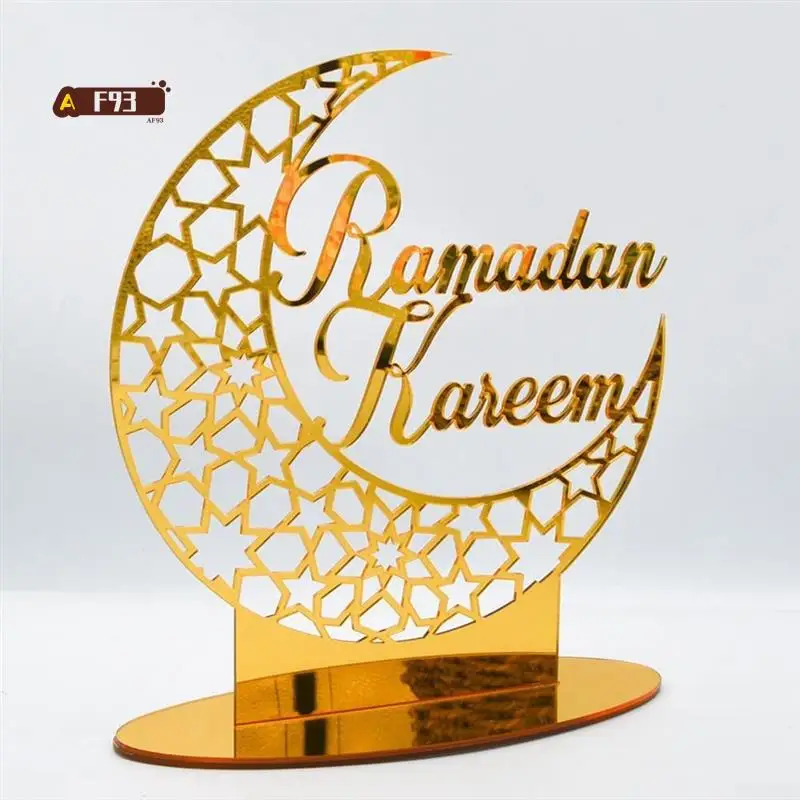 AF93-Acrylic Eid Mubarak Table Decoration, Ramadan Moon Night Light, Ramadan Mubarak Decoration, Moon Star Ramadan