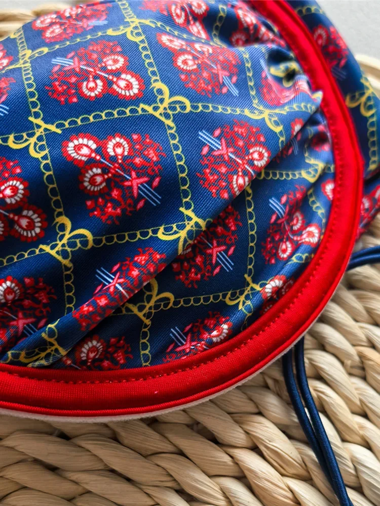 Conjunto de Bikini con cordones y estampado Sexy para mujer, traje de baño dividido de cintura alta, Bikini sin espalda para playa, nuevo traje de baño de verano 2025, conjunto de Bikini