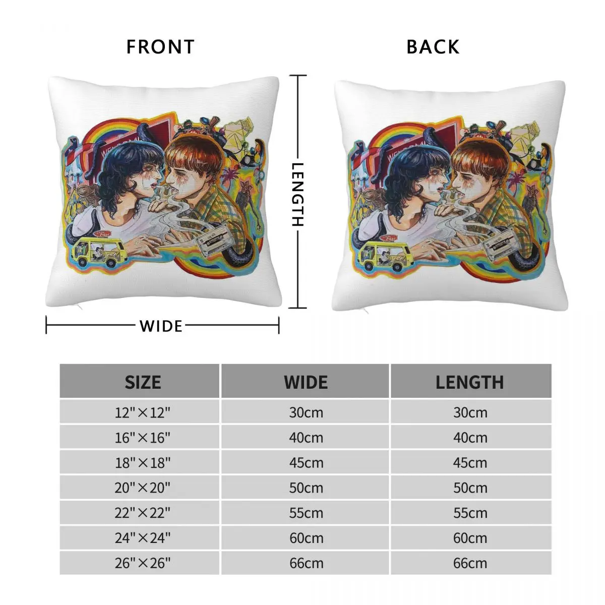 Will Byers Mike Wheeler Square Pillowcase Polyester Linen Velvet Printed Zip Decorative Sofa Seater Cushion Cover