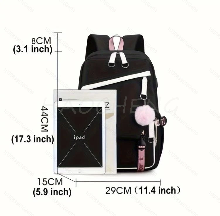 Backpacks USB Capacity Golden Queens Print For Teens Women Girls Canvas Schoolbag Student Book Bag Patchwork School Mochilas