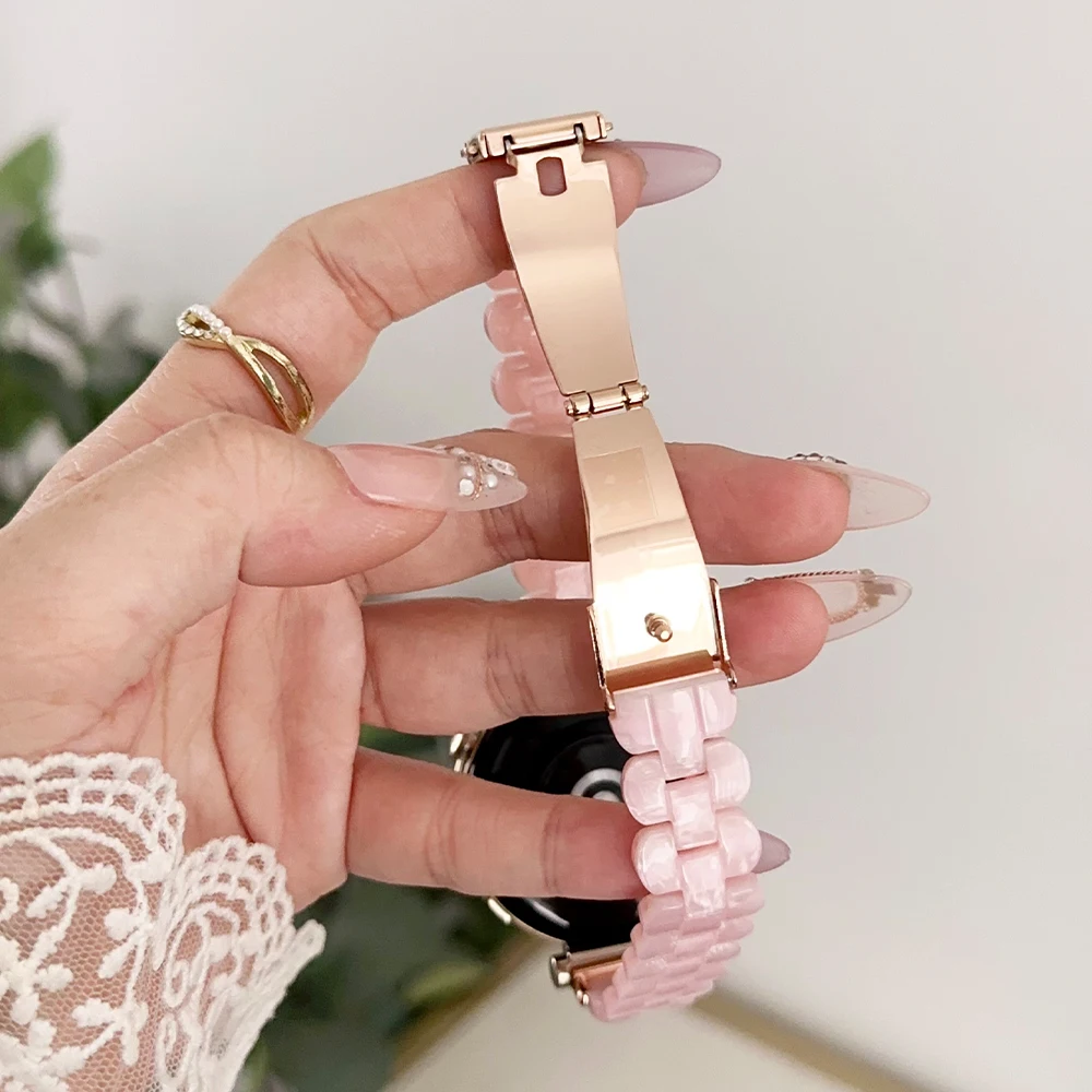 18 20mm 22mm Women Resin Band for Huawei Watch GT 4 41mm 46mm 4/4pro Luxury Slim Bracelet for Galaxy 6 5 4 44mm 40mm Girls Strap