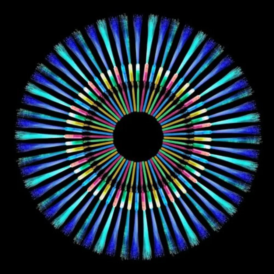 

【New model】60 Pieces Multicolor Fiber Optic Wands Upgraded Flashing Glow Lights Sticks LED Light Fiber Optic Wands with 3 Flash