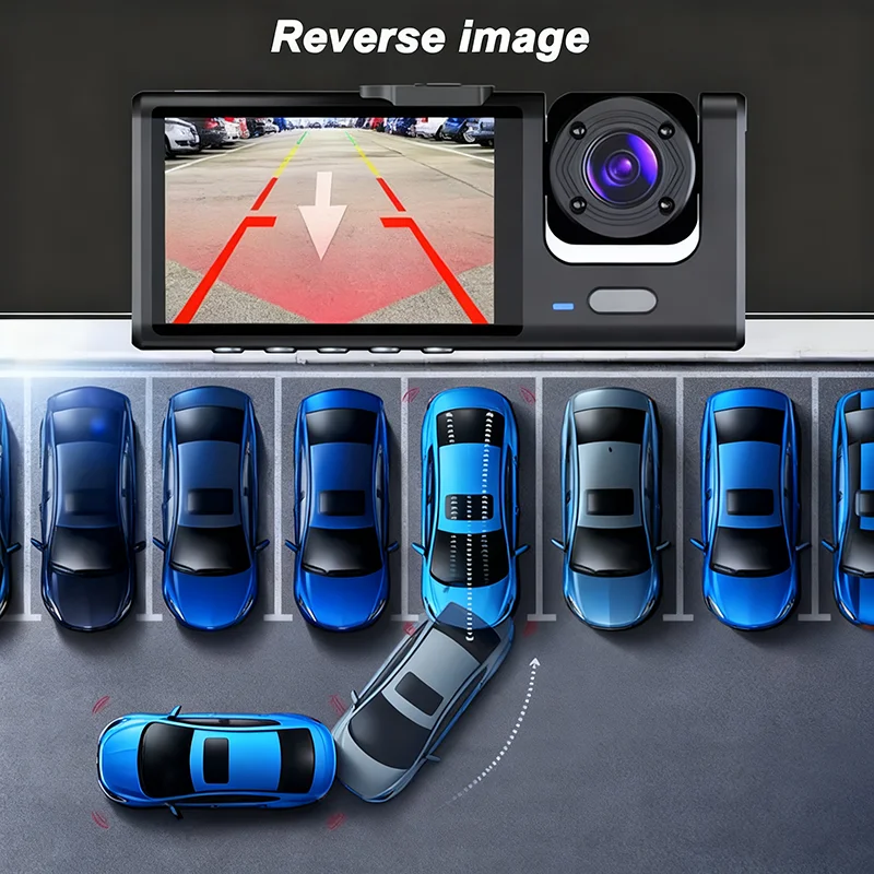 1080P 3 قناة واي فاي APP داش كام سيارة DVR HDCar كاميرا مسجل فيديو الجبهة الرؤية الخلفية الصندوق الأسود اكسسوارات السيارات #3