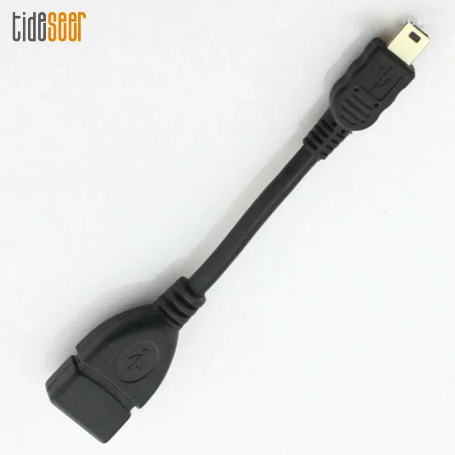 100pcs Black Short 5Pin Mini USB Male To USB2.0 Type A Female OTG Host Adapter Cable For Cell Phone MP3 MP4 Camera