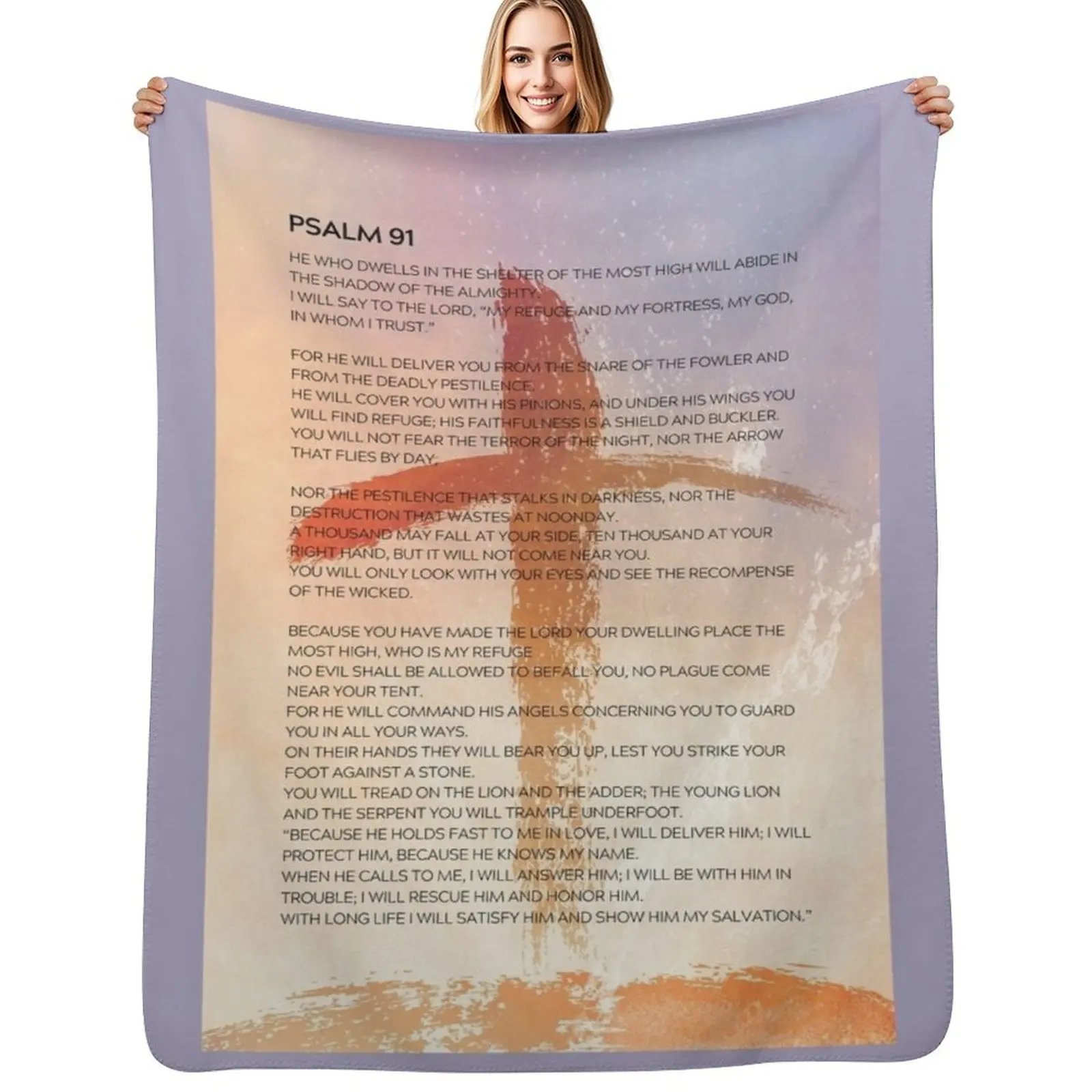 Psalm 91 Abstract Painting 2 Throw Blanket Warm Throw Blanket Gift for Anniversary
