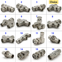 Q9 BNC Connector BNC To BNC Male Female Tee Type 3way 4way 90 Degree Right Angle Splitter 2x Double Male Female 3+4Type Brass