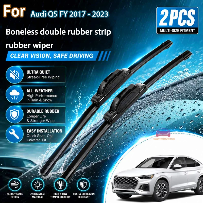 

Front Wiper Blades For Audi Q5 FY 2017 - 2023 Windshield Windscreen Clean Window Car Rain Brushes 26"+20" Modification Parts