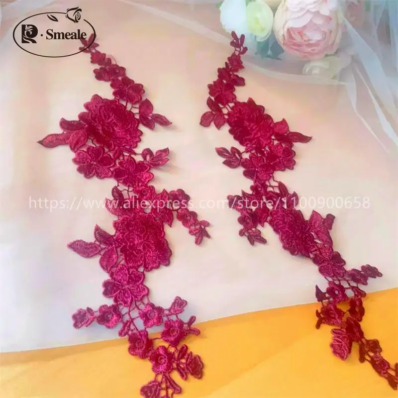 10 Stück = 5 Paare. Wasserlösliche Spitzenstickerei für Hochzeitskleider, Applikation, handgemachtes DIY-Spitzenkleidungszubehör zum Nähen. – Detail 5