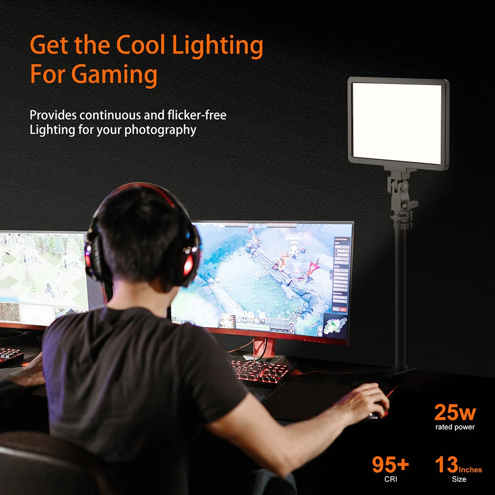 【DO BRASIL】Sokani P25 LED ملء الضوء لوحة الاستوديو المهنية الفيديو الضوئي للرياضة الإلكترونية تسجيل المباشر مقاطع الفيديو المكالمات الاجتماعات مصباح