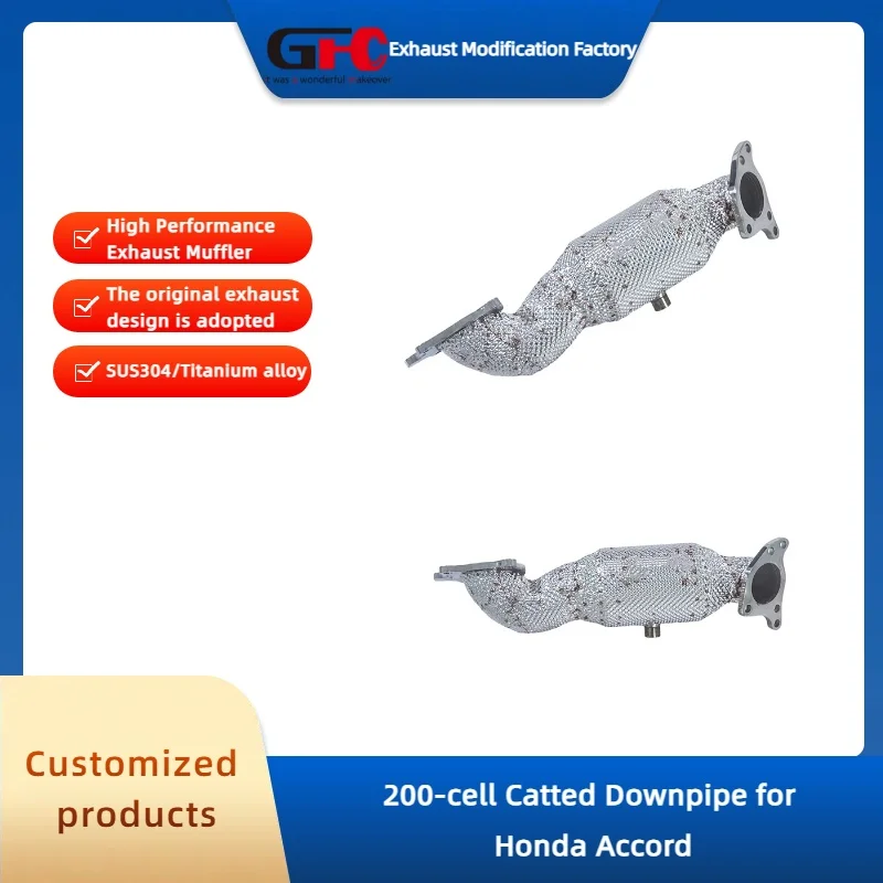 

GFC 304 Stainless Steel 200-cell Catted Downpipe High-Performance Exhaust System for Honda Accord