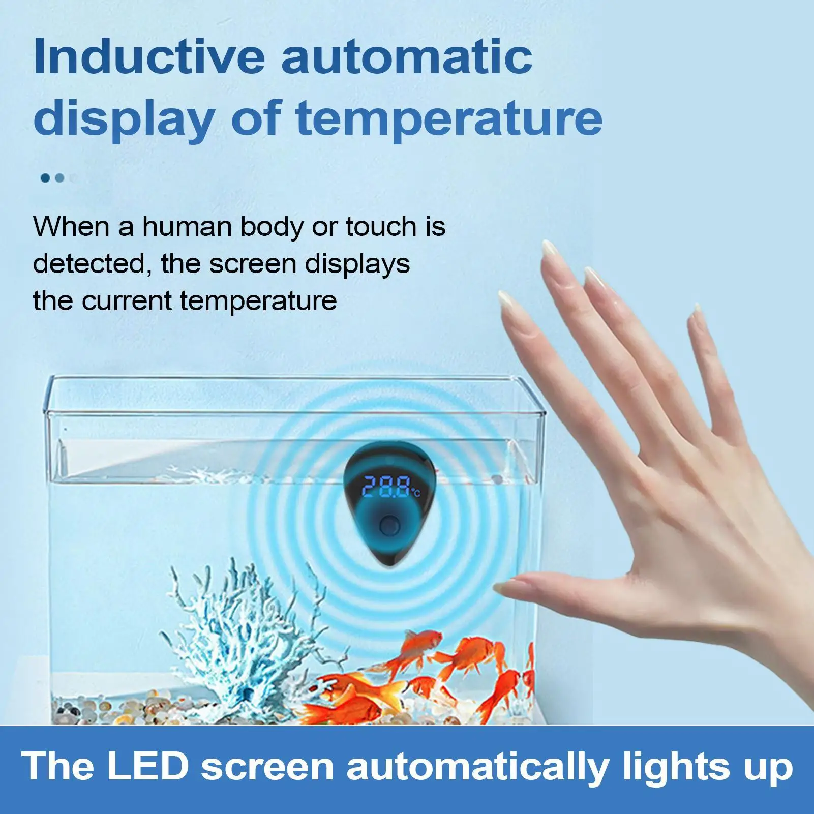 

Монитор температуры для аквариума, датчик температуры, светодиодный дисплей, монитор, сенсорное управление, точный измеритель для водной черепахи