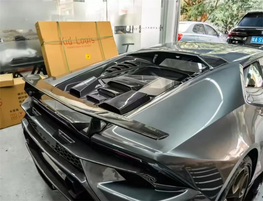 

Real Carbon Fiber Rear Spoiler for Lamborghini Huracan LP610 LP580 Upgraded T-style Real Carbon Fiber Rear Spoiler Body Kit