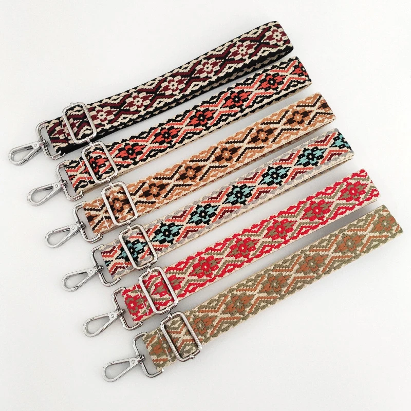 Ethnic Style Jacquard Crossbody Bag Strap 3.8cm Wide Handbag Belt Shoulder Replacement Adjustable Strap Bag Part Belt For Bag