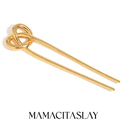 MamacitaSlay Elegant Heart Bowknot hair clips Tarnish Free Titanium 18K Gold Plated Hair accessories Waterproof Daily Decoration