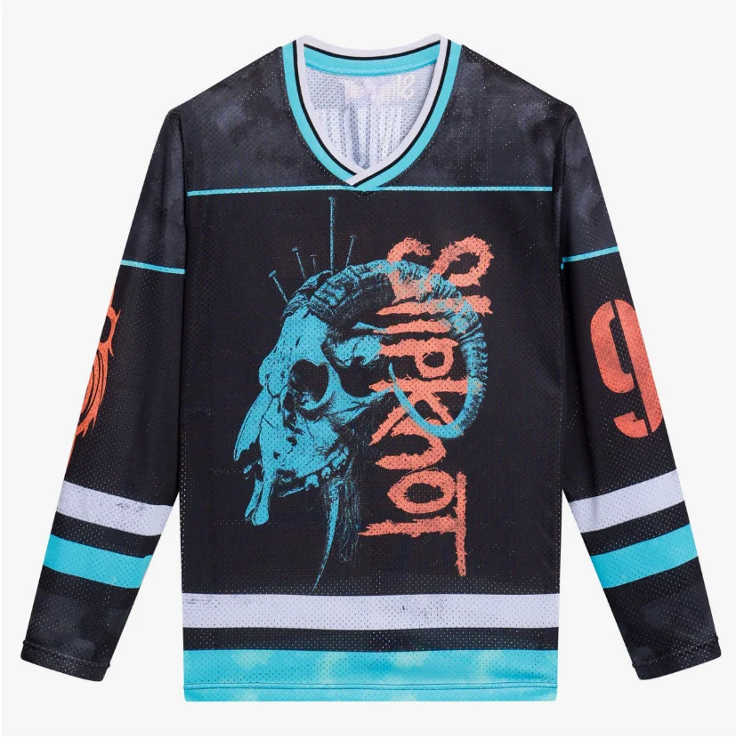 Slipknot DES MOINES 3D Hockey Jersey Men Women Sports Retro Long Sleeve T-shirt Breathable Quick-drying Top Fashion Clothing