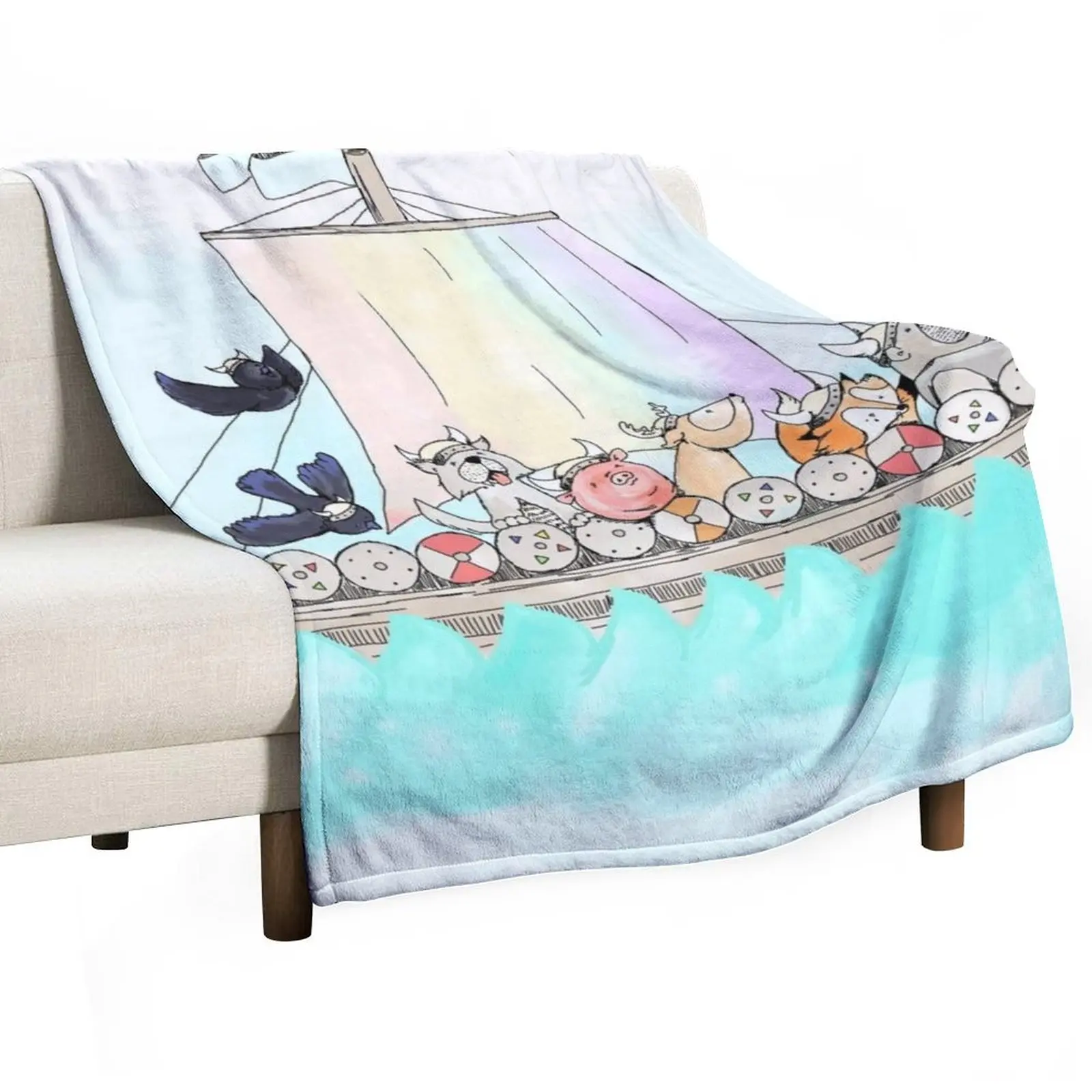 

Viking Animal Longship Blanket Throw Blanket Baby Polar Thermal Beautifuls Blankets
