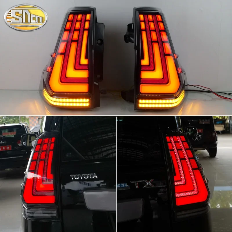 Rear Running Lamp + Brake Lamp + Reverse + Dynamic Turn Signal Car LED Tail Light For Toyota Prado 150 FJ150 2010-2023