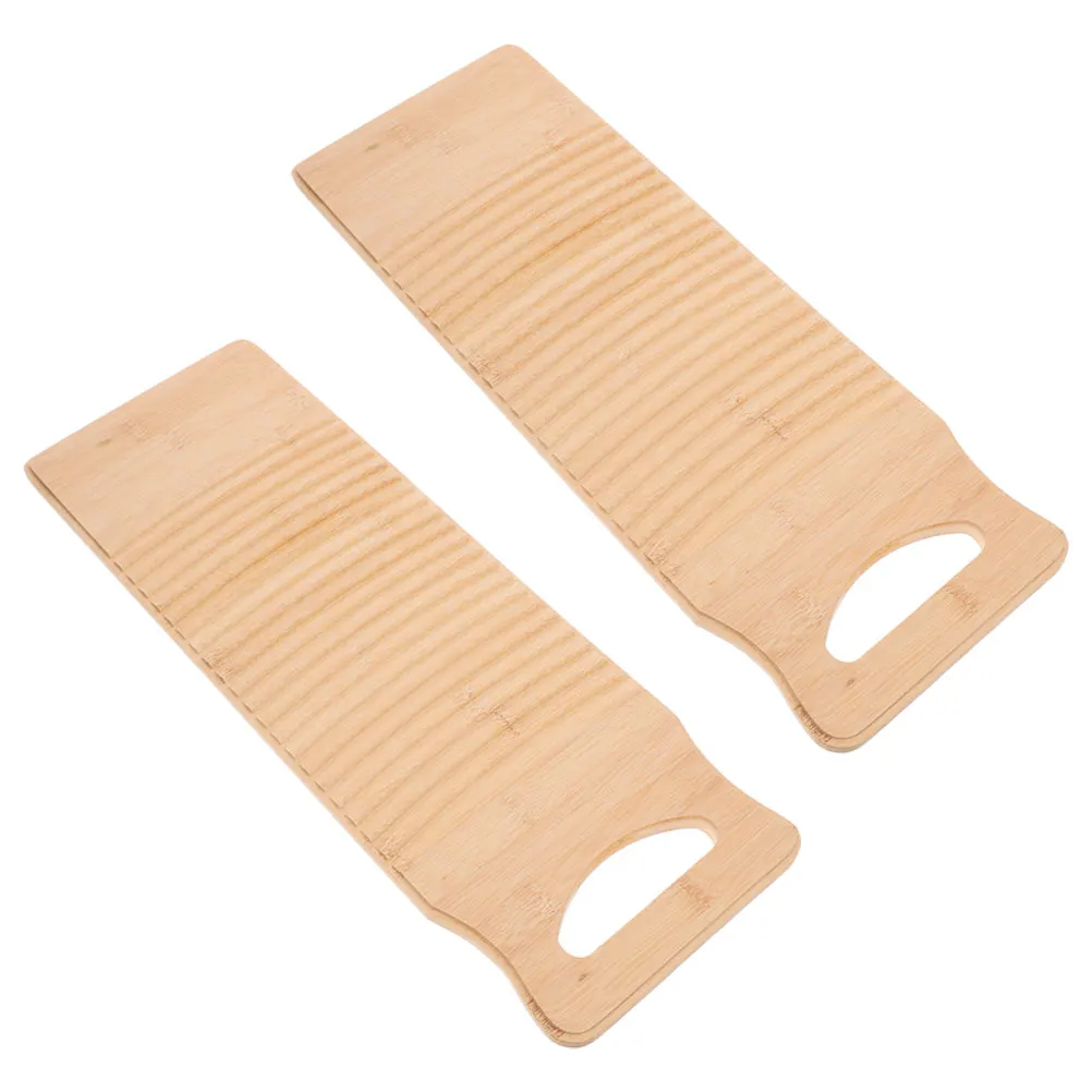 

2Pcs Bamboo Laundry Board Thickened Hand Washboard Rustic Antislip Design for Delicate Fabrics Effective Stain Removal Home