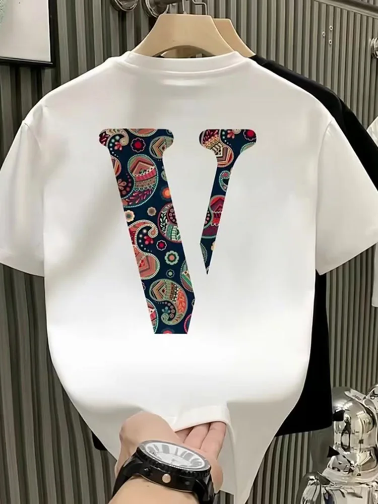 Fashionable Large Letter Casual Short Sleeve Men's T-shirt Comfortable Breathable Stylish Brand Jacket for Summer 2025