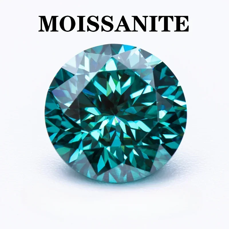 

Moissanite Stone Natural Emerald Green Color Plum Blossom Cut Round Shape DIY Advanced Jewelry Making Materials with Certificate