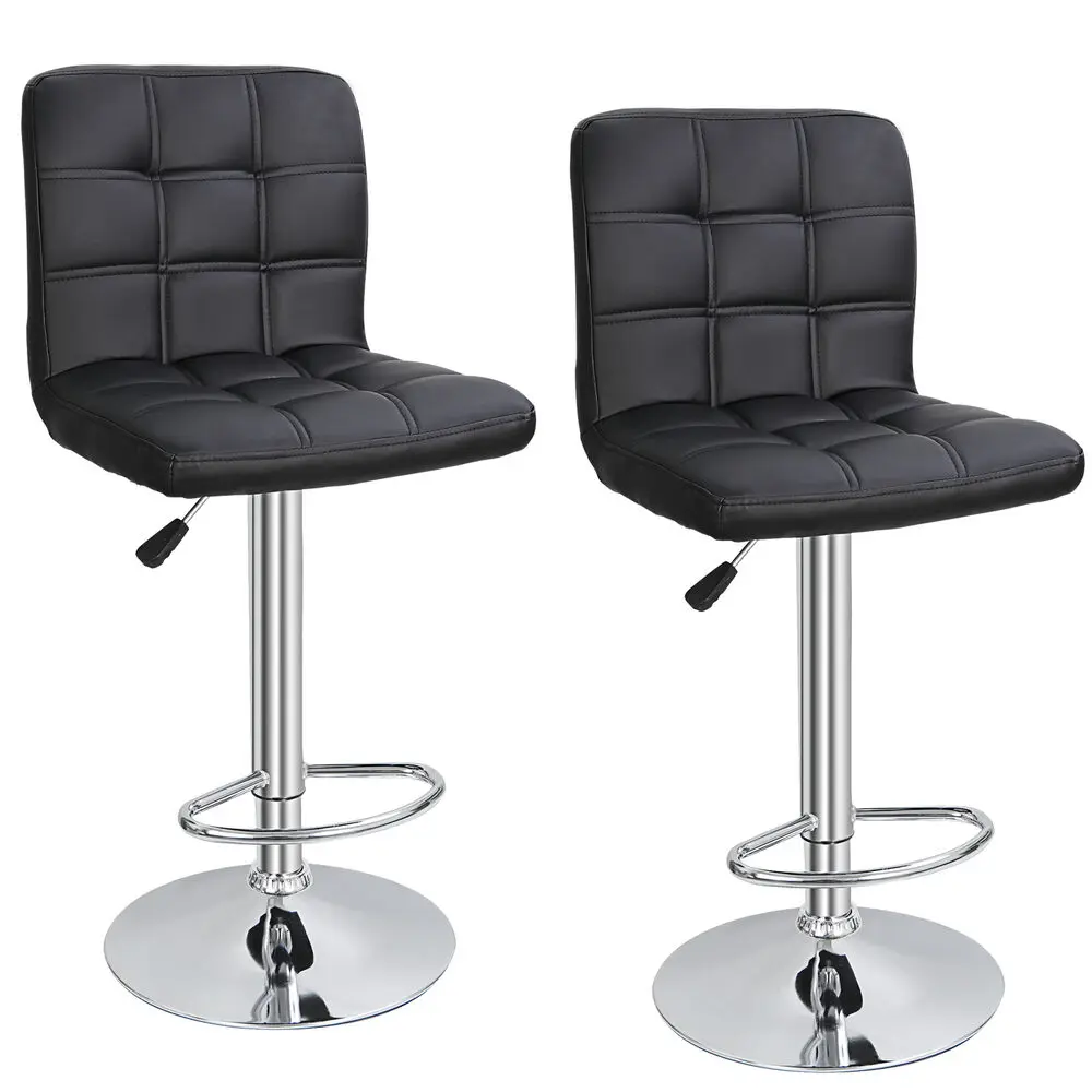 Set of 4 Adjustable Modern Swivel Bar Stools Dining Chair Counter Height Black