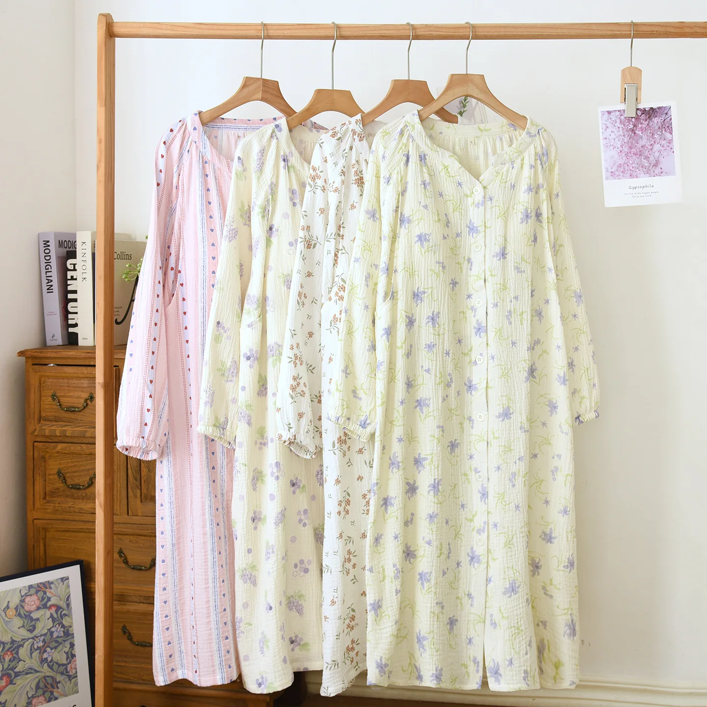 

Ночная рубашка для кормления грудью, одежда для беременных, ночная сорочка для кормления, весна-осень, с длинным рукавом, цельная пижама, одежда для беременных, ночное белье