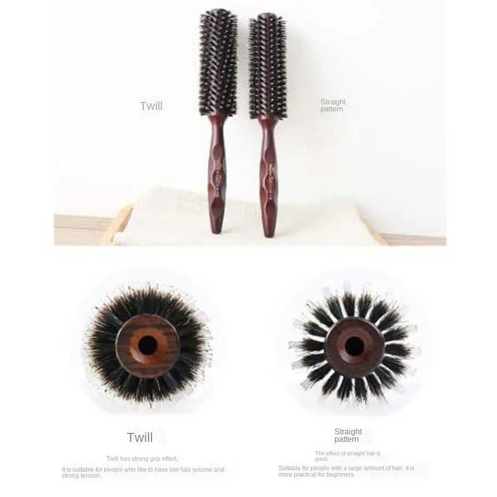 اكسسوارات الشعر الخنازير الخشن الخشن مجعد الشعر مشط تصفيف الشعر أداة تصفيف الشعر الخنازير الخشن فرشاة الشعر اللون البني النايلون