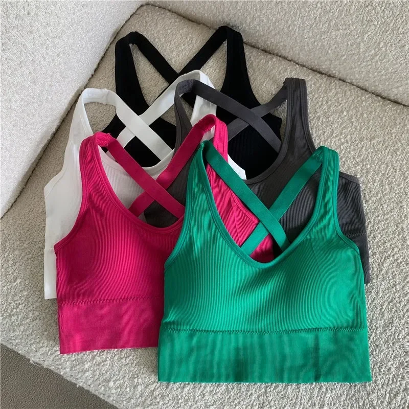 Design Sense Little Camisole Girl Summer Hottie with Cross Beautiful Suspenders Breast Cushion Wear Sleeveless Top Trend